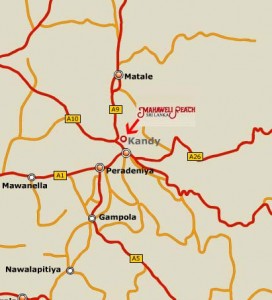 Sri Lanka-Kandy-Mahaweli Reach-map